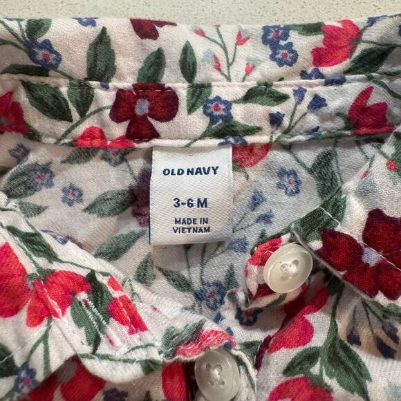 Old Navy 3-6M Baby Girl Floral Button Up Dress - Picture 4 of 5